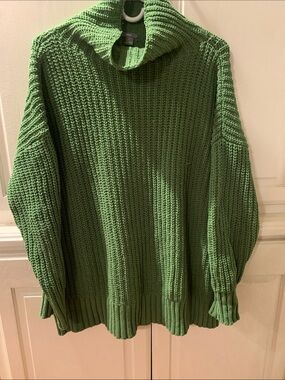 aerie Green Chunky Turtleneck Sweater Small